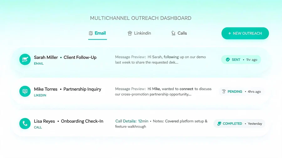 Multichannel outreach dashboard